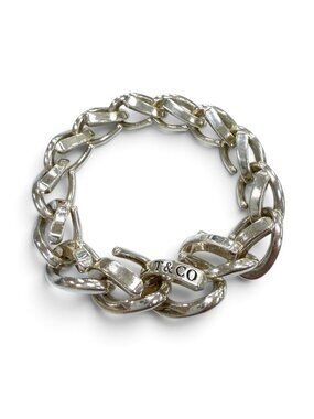 Tiffany & Co Forge Large Link 925 Bracelet 18 Slender